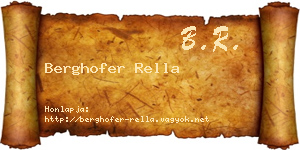 Berghofer Rella névjegykártya